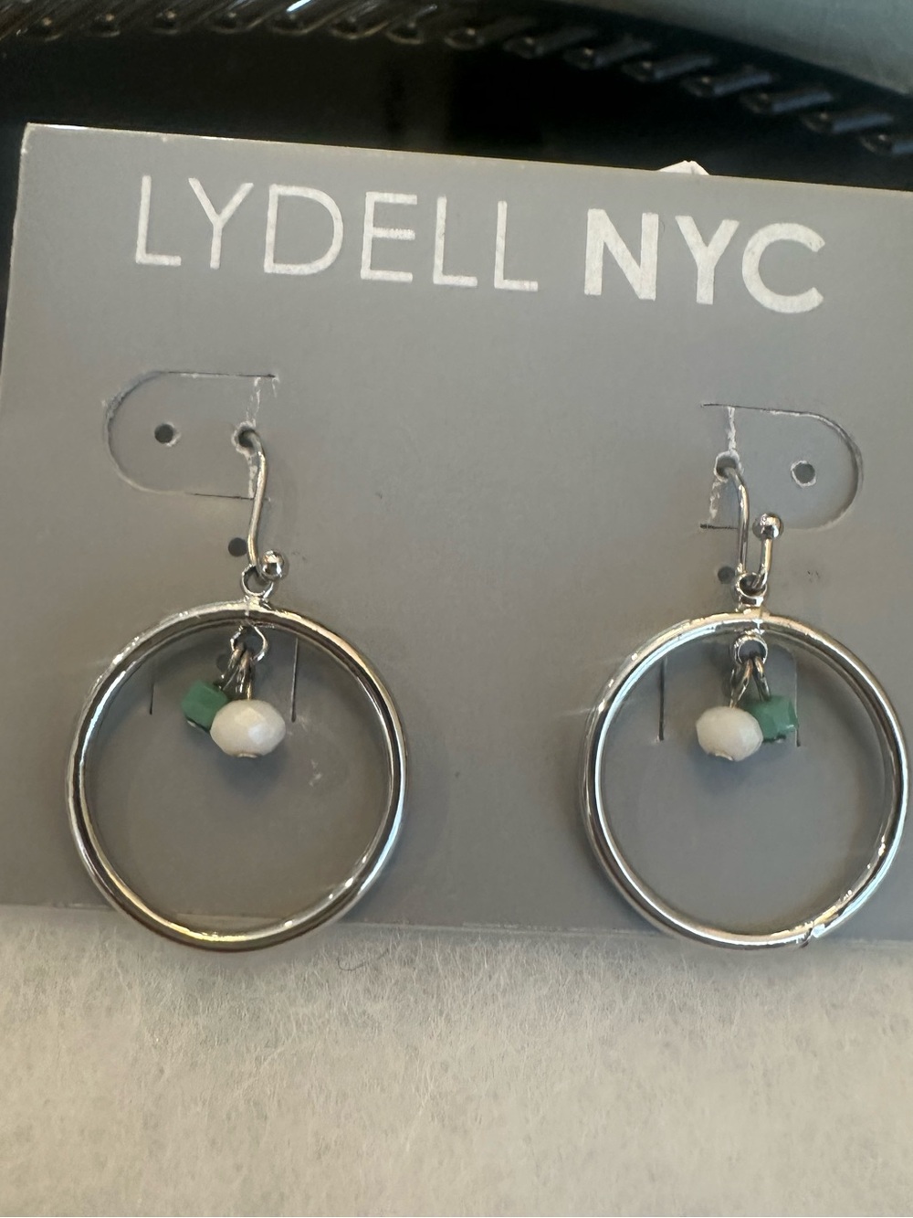 NWT Lydell NYC Silver Hoop Charm Dangle Earrings